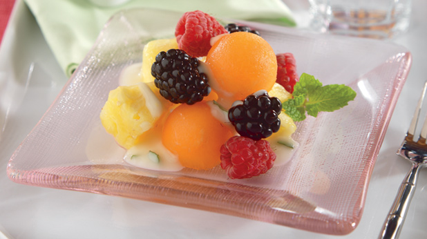 Fruit salad on plate 